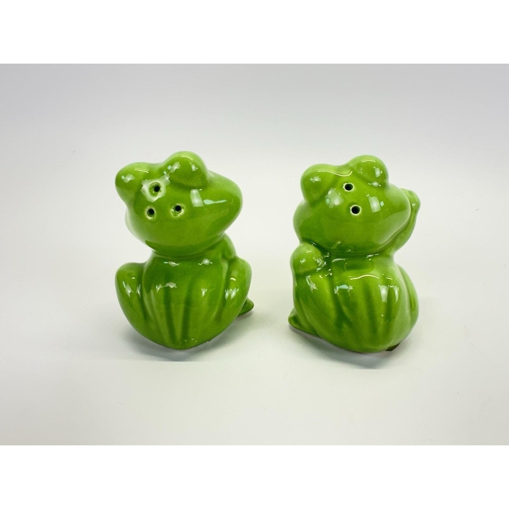 Vintage 1986 Artmark Froggy Frog Salt Pepper Shakers Ceramic Taiwan w/ Box - Picture 4 of 9